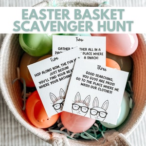 Easter Scavenger Hunt | Easter Basket Hunt for Kids | Indoor Outdoor Easter Game | Easter Hunt Clues | Kids Easter Activities | Easter Egg