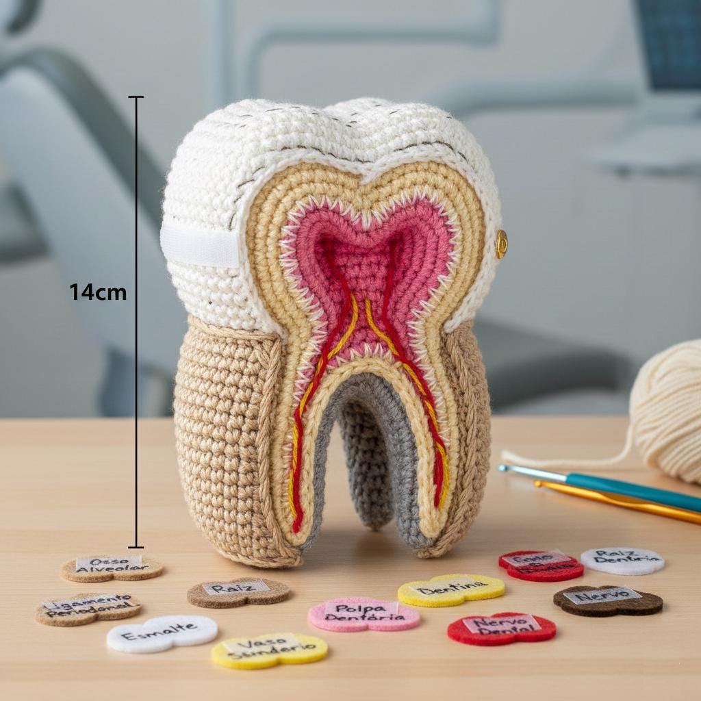 35 Tooth Crochet Pattern: Unlock Your Creativity with Fun Dental Designs 1 Didactic Molar Tooth with Removable Section: Anatomical
