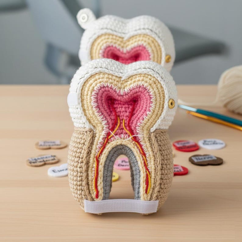 Didactic Molar Tooth With Removable Section: Anatomical Crochet Pattern ...