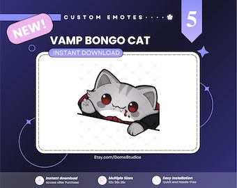 ANIMIERTE Vampir Bongo Katze Emote | Gruselige Halloween-Katze | Sofort Download für Twitch Discord