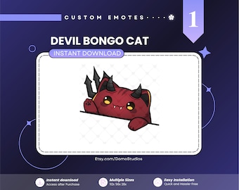 Animated Devil Bongo Cat Emote | Spooky Halloween Twitch Discord (Digital Download)