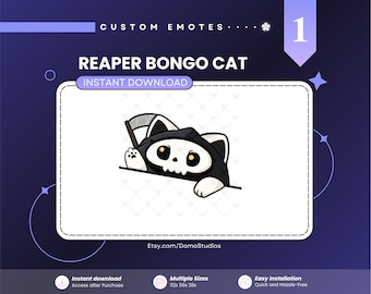 Animierte Sensenmann Bongo Katze Emote | Gruseliger Halloween-Strom (digitaler Download)