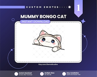 Animierte Mumie Bongo Katze Emote | Halloween Stream Objekt (Digitaler Download)