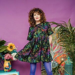 Smock Dress in Rainbow Galaxy