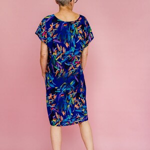 Shift Dress in Blue Abstract Print 6