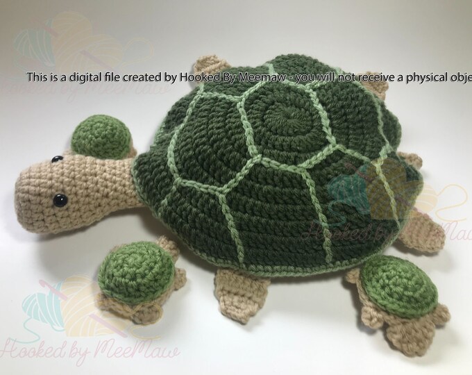 Turtle Memory Game Beginner Crochet Patter Turtle With Shell Pattern ...