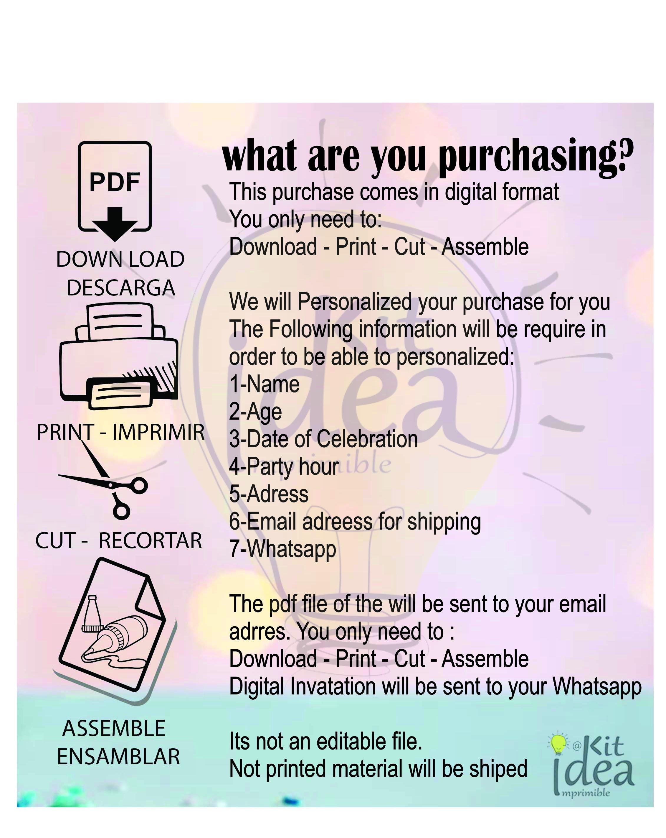Printable Digital Invitation Bag Closure Personalized Super Hero ...