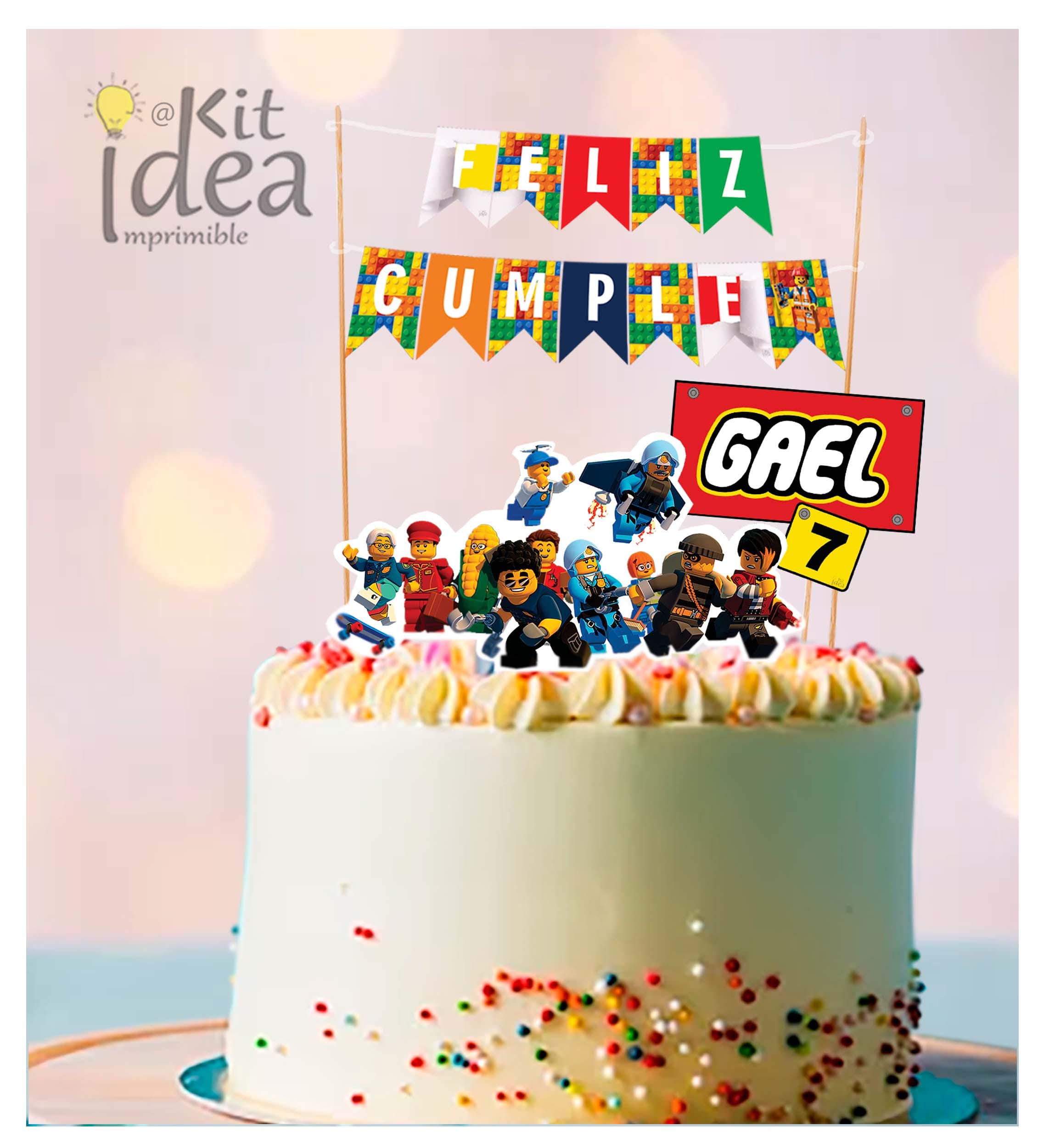 Topper Per Torta Ninjago Commestibile, Shuriken E Ragazzo, Personalizzabile Con Testo E Nome