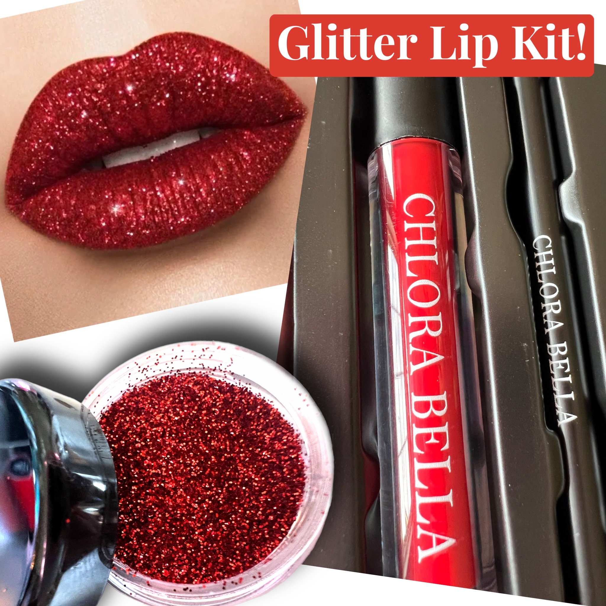 Kawaii Kisses Glitter Lip Kit,Glitter Lip Kit Gloss,Glitter Lips