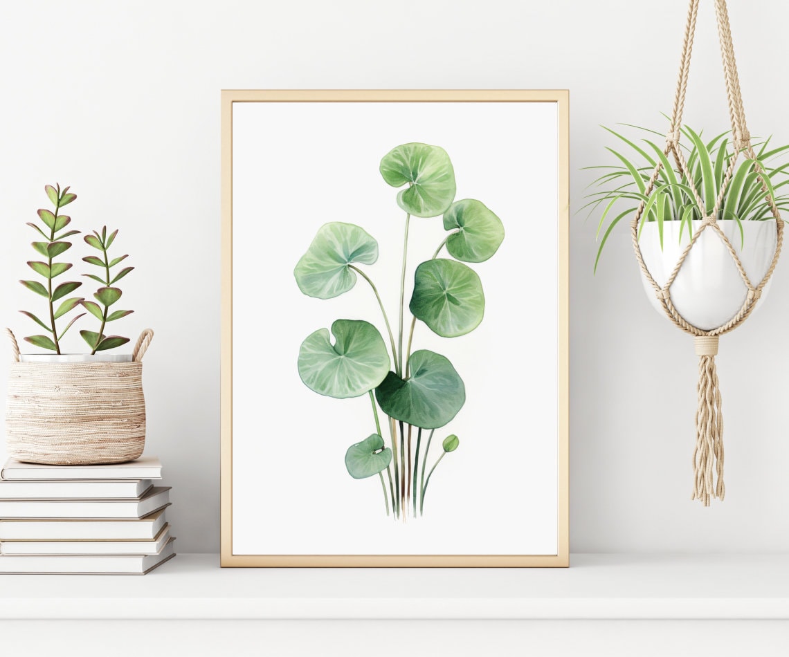 Pilea Peperomioides Plant Prints, Set of 3 | Botanical Wall Art Decor ...