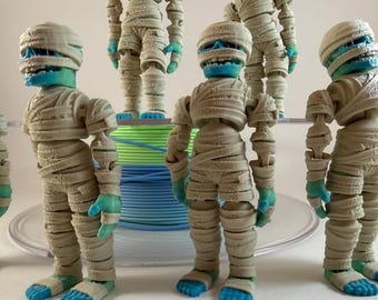 3D printed mummy - Articulated - Halloween - Decor