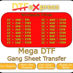 Mega Gang SheetTransfer, Custom DTF Gang Sheet,High Quality, Shirt Heat Transfer,Dtf transfers, Ready for Press, Full Color Custom DTF Print