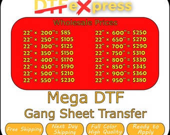Mega Gang SheetTransfer, Custom DTF Gang Sheet,High Quality, Shirt Heat Transfer,Dtf transfers, Ready for Press, Full Color Custom DTF Print