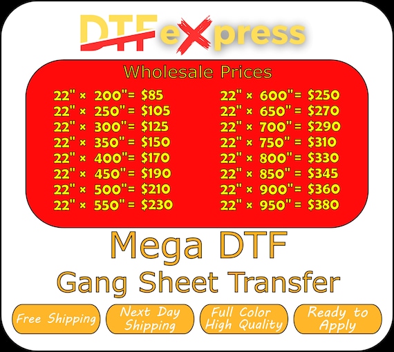 Mega Gang SheetTransfer, Custom DTF Gang Sheet,High Quality, Shirt Heat Transfer,Dtf transfers, Ready for Press, Full Color Custom DTF Print