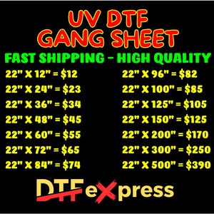 Feuille de gangs UV DTF personnalisée,Autocollants UV Dtf,Uv-dtf personnalisés,Impression sur papier peint pour gobelets,22 po. dtf UV,Autocollants personnalisés,Transferts UVDtf,Bois verre métal