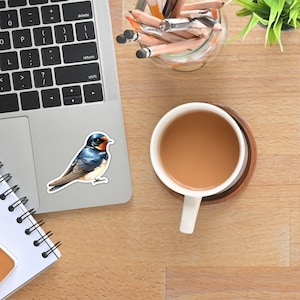 Barn Swallow Vinyl Sticker, Nature Lover Gift, Bird Watching Decor, Wildlife Laptop Decal