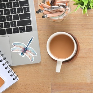 Elegant Dragonfly Sticker - Vinyl Nature Decal - Bug Lover Gift for Journals, Laptops & Indoor Use