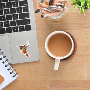 Rufous Hummingbird Sticker: Charming Colored Pencil Artwork - RH2NBG