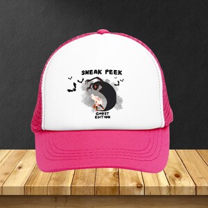 Halloween Scary Ghost Shadow Mesh Hat Spooky Costume Baseball Cap Adjustable Snapback Cap Halloween Gift for Her Gift for Dad Spooky Vibes