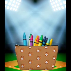 Custom Baseball Zipper Pencil Pouch, Gift for Kid Student, Gift for Kid/Teen, Gift for Home Office, Crayons Case, Back to School Supply