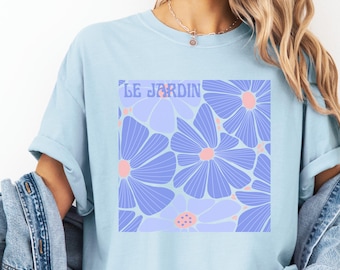 Boho Floral Graphic Tee, Boho Flowers Shirt, Colorful Wildflowers T-shirt, Minimalist Flower Shirt, Botanical Tee, Boho Floral Art Lover