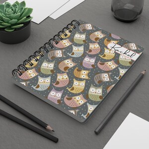 Custom Kawaii Owls Spiral Journal Gift for Kids Special Gift for Student Lined Notebook Back to School Essential for Creatives n Writers