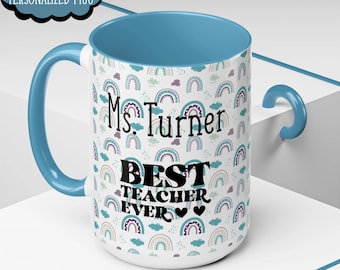 Personalized Teacher Coffee Mug, Teacher Appreciation Gift, Custom Teacher Mug, Thank You Mug, Cool Teacher Coffee Mug, End of School Gift