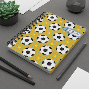 Custom Soccer Ball Spiral Journal Gift for Kids Special Gift for Student Lined Notebook Back to School Essential for Creatives n Writers