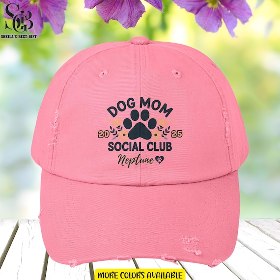 Custom Dog Mom Social Club Cap, Boho Cap for Dog Lovers, Dog  display picture 3
