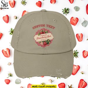 Custom Strawberry Cap for Jam Lovers, Cap Gift for Foodies, Custom Hat for Summer BBQs, Vintage Style Cap Present, Great Hat for Picnics