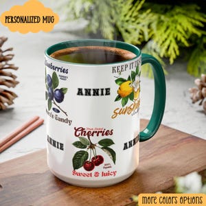 Custom Fruit Colorful Mug Collection, Fruit-Inspired Drinkware for Summer, Mug Gift for Friends, Coffee Cup Family Gift, Kitchen Decor Mug