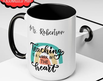 Personalized Teacher Coffee Mug, Teacher Appreciation Gift, Custom Teacher Mug, Thank You Mug, Cool Teacher Coffee Mug, End of School Gift