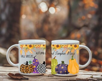 Autumn Pumpkin Coffee Mug, Fall Decor, Thanksgiving Gift