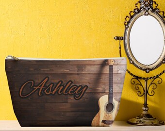 Guitar Custom Makeup Bag Gift for Her Birthday Gift for Bridesmaid Travel Makeup Bag Gift for Mom Gift for Girlfriend Trendy Makeup Pouch
