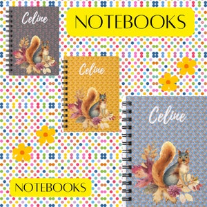 Custom Floral Squirrel Spiral Journal Gift for Kid Special Gift for Student Lined Notebook Back to School Essential for Creatives n Writers