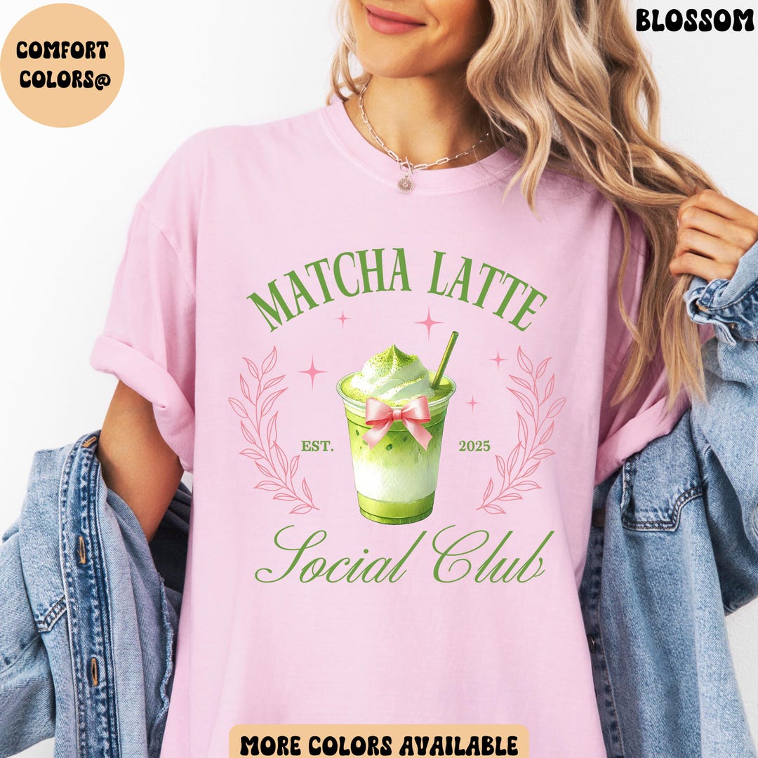 Matcha Latte Social Club T-shirt, Matcha Green Tea Shirt, Gift for