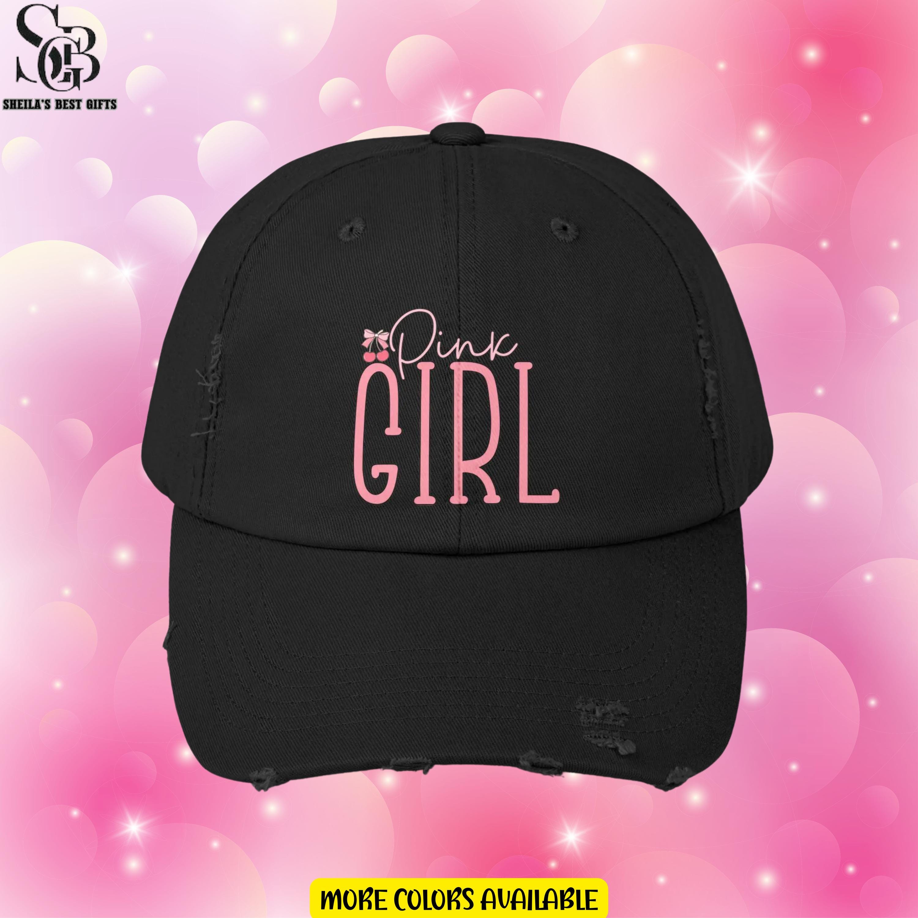 Pink Cherry Girl Cap, Trendy Cap for Pink Lovers Girls, Gift for