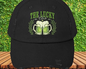 Lucky Club Unisex Cap, Unisex Beer Hat, St. Patrick's Day Accessory, Pub Party Cap, Fun Gift for Beer Lovers, St Patty's Bach Party