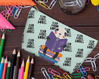 Panda Zipper Pencil Pouch, Gift for Kid Student, Gift for Teen, Personalized Gift for Home Office, Pencil Organizer, Back to School Supply