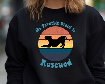 Retro Dog Rescue Sweatshirt: Adopt, Foster, Love - Dog Mama Gift