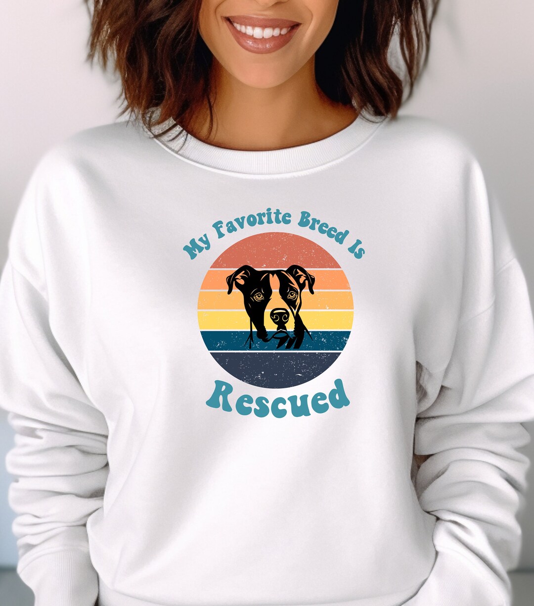 Dog Rescue Sweatshirt Adopt Rescue Foster, Retro Rescue Mom Sweatshirt