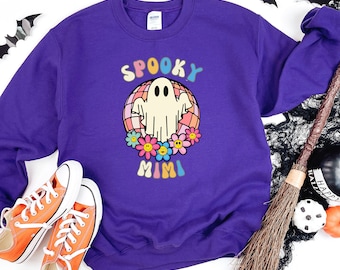 Retro Ghost Mimi Sweatshirt - Halloween Grandma Gift