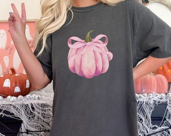 Pink Pumpkin Fall Shirt: Comfort Colors Vintage Autumn Tee