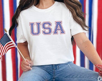 Comfort Colors USA T-Shirt: Patriotic 4th of July Tee