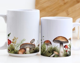 Pilz Kaffeetasse: Boho Aquarell Fungi Design