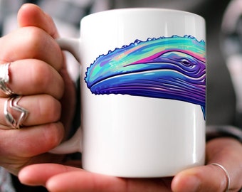 Wal Kaffee Tasse | Aquarium Tasse | Meereslebewesen | Sea Life | Wunderschönes Aquarell Design | Natur inspiriert | Fisch und Ozean Liebhaber Geschenk