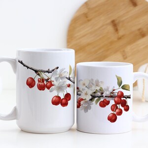 Cherries Botanical Garden Mug | Boho Cottagecore Mug | Beautiful Watercolor Design | Nature Inspired | Teacher Gift | Cute Gift for Mom