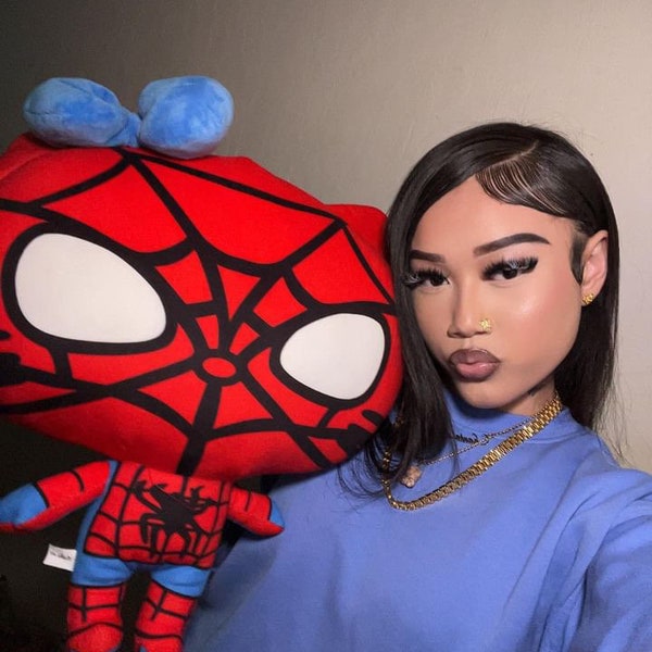 Peter Parker Spider Bear Stuffed Animal Miles Morales Marvel Kids Stuffed Plush for Him Her Gift Present Cool Stuffed Stuffy Plush Toy