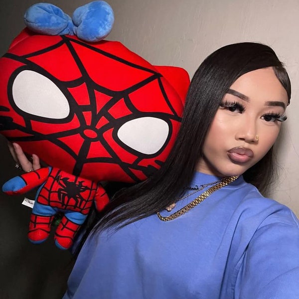 Custom Spiderman Bear Stuffed Animal Miles Morales Marvel Kids Stuffed Plush for Him Her Gift Present Cool Stuffed Stuffy Plush Toy