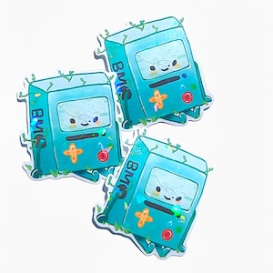 BMO Glitter Sticker | Adventure Time | Vinyl Sticker | Cartoon Sticker | Cute